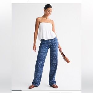 ABERCROMBIE Curve Love High Rise 90s Relaxed Bandana Jean NWT